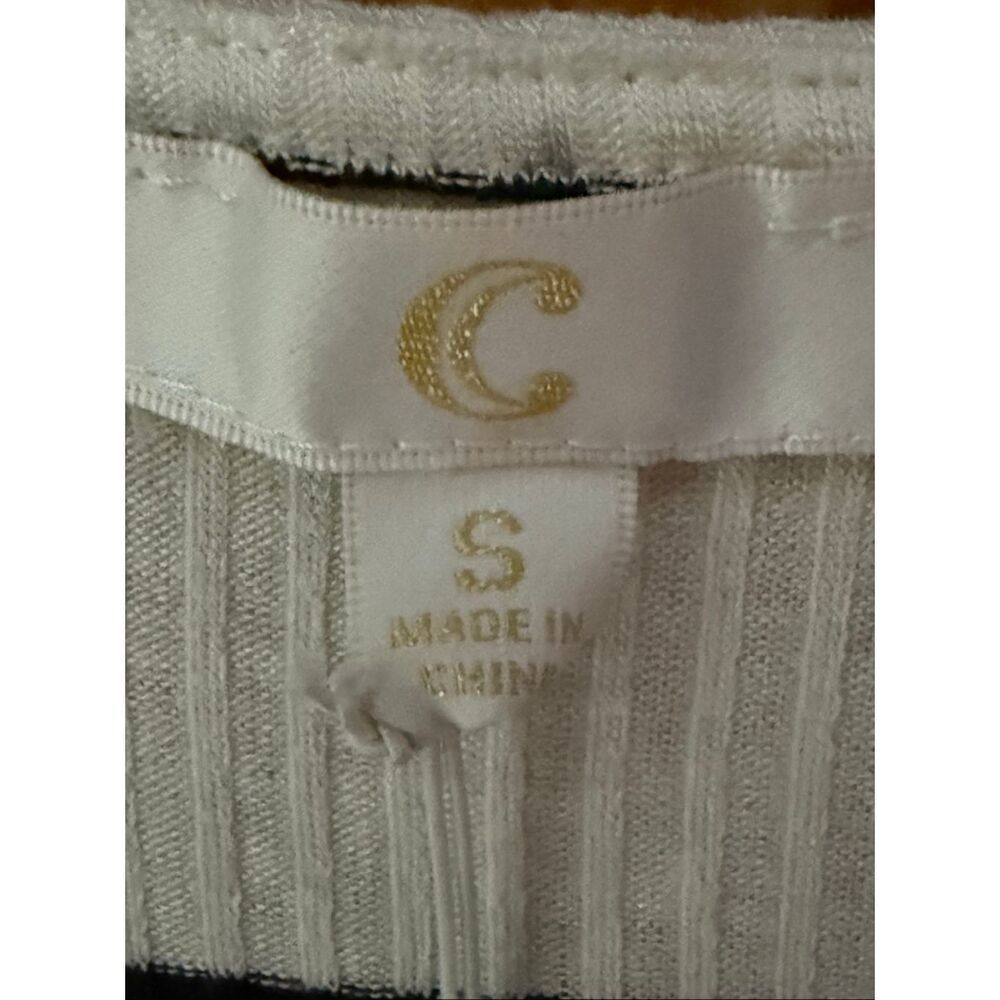 Cato Black White Striped Tie Front Cardigan Top Size S NWT - Picture 10 of 11